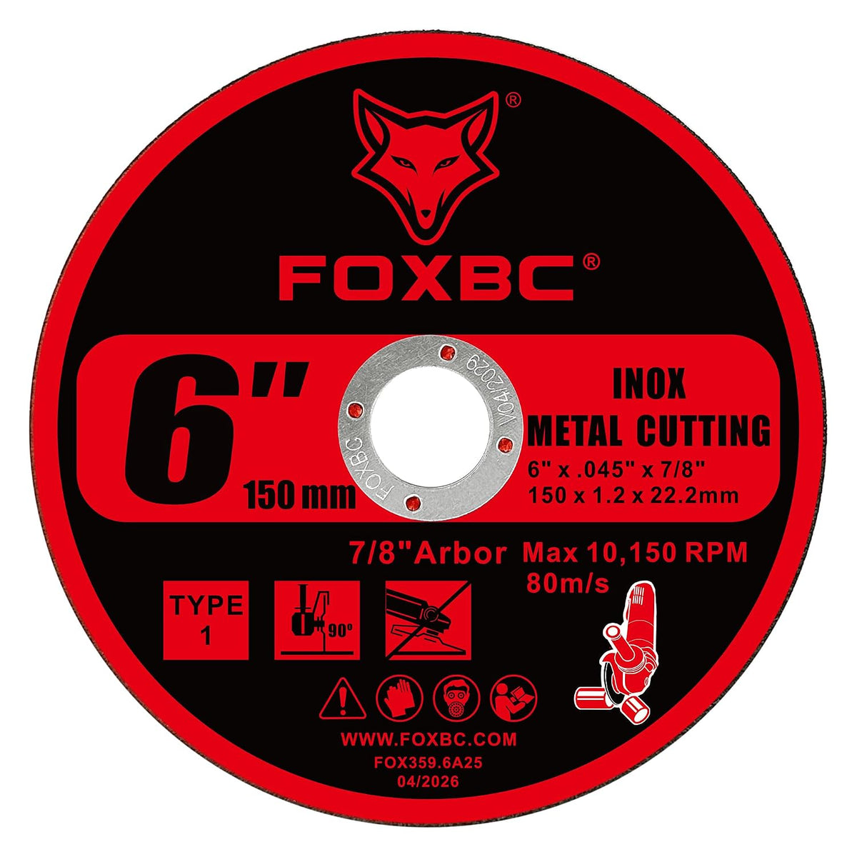 FOXBC 6 Inch Cut Off Wheel for Metal & Stainless Steel - 25 Pack