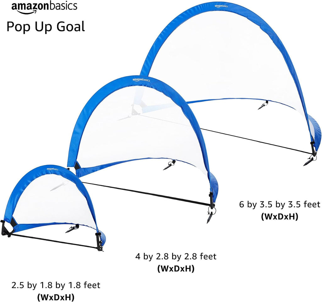 Portable Pop Up Soccer Goal Set for Kids, Training Equipment, Outdoor Sports Games, Backyard Soccer, Blue, 2-Pack