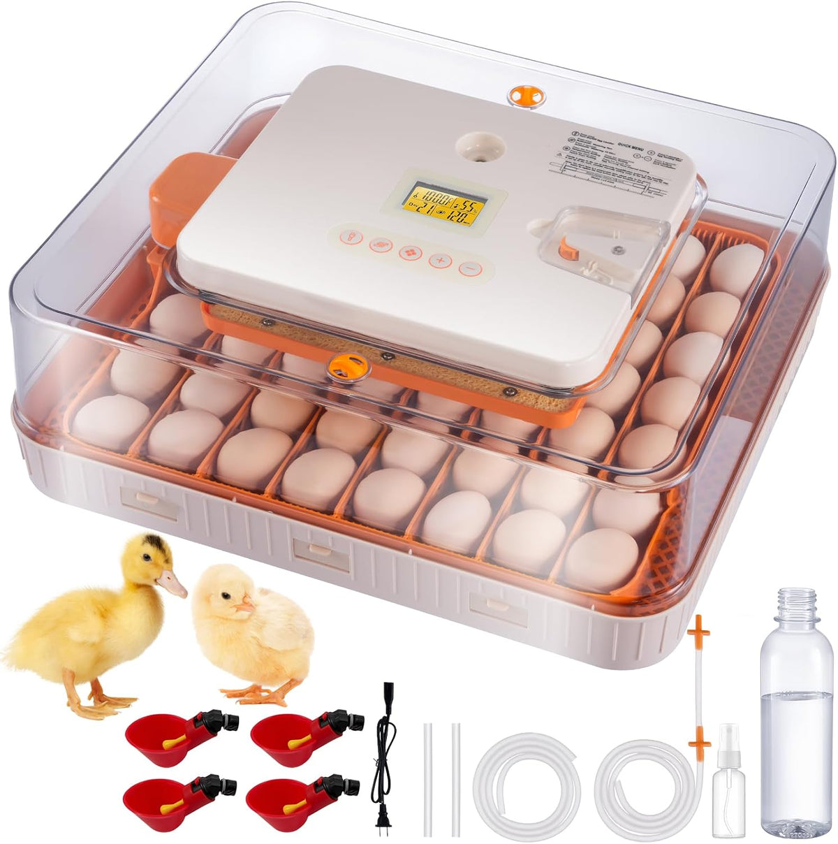 56 Egg Incubators for Hatching Eggs, Automatic Egg Turning and Humidity Temperature Control, Egg Candler, 360°