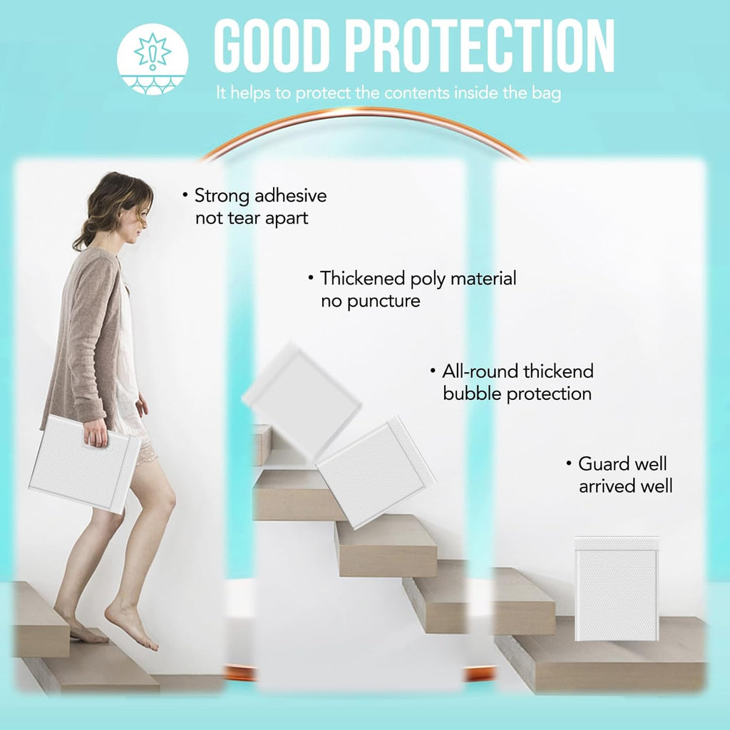 Bubble Mailers 12x15" White Padded Envelopes 40 Pack Self-Seal | Large Bubble Envelopes Strong Adhesion Padded