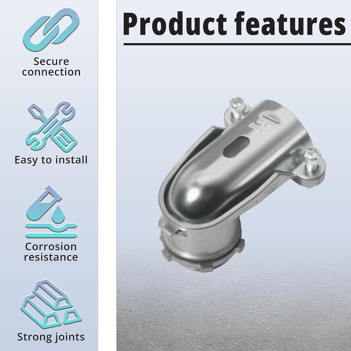 10-Pack 3/4" Flexible Metal Conduit Elbow, 90 Degree Squeeze Connectors