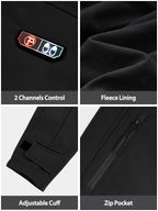 Men's Heated Jacket Soft Shell with Hand Warmer, with 7.4V Battery Pack (Large, Black)