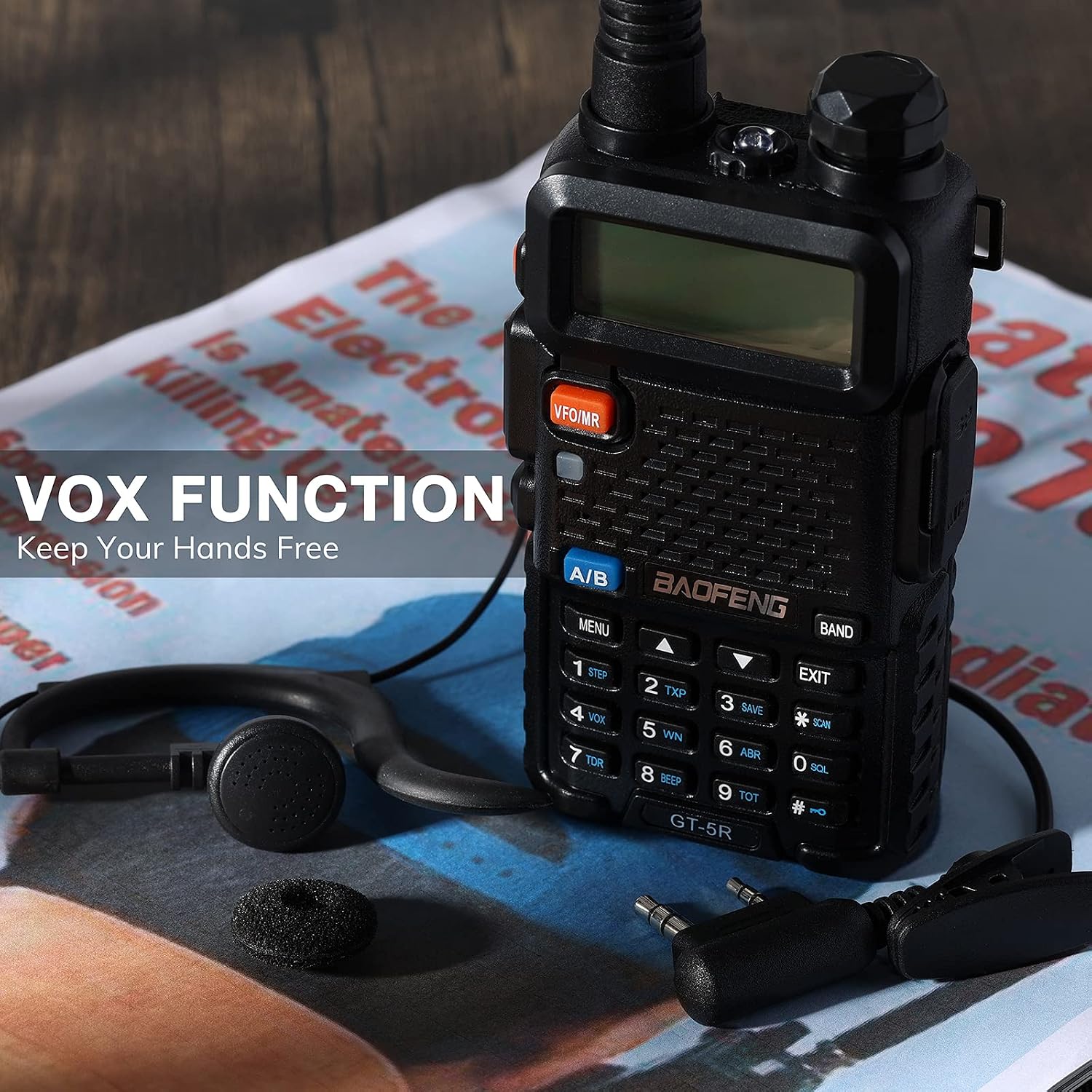 GT-5R Dual Band Ham Radio Handheld, FCC-Compliant Version of UV-5R | UHF VHF Walkie Talkie for Adults, Clean Spurious