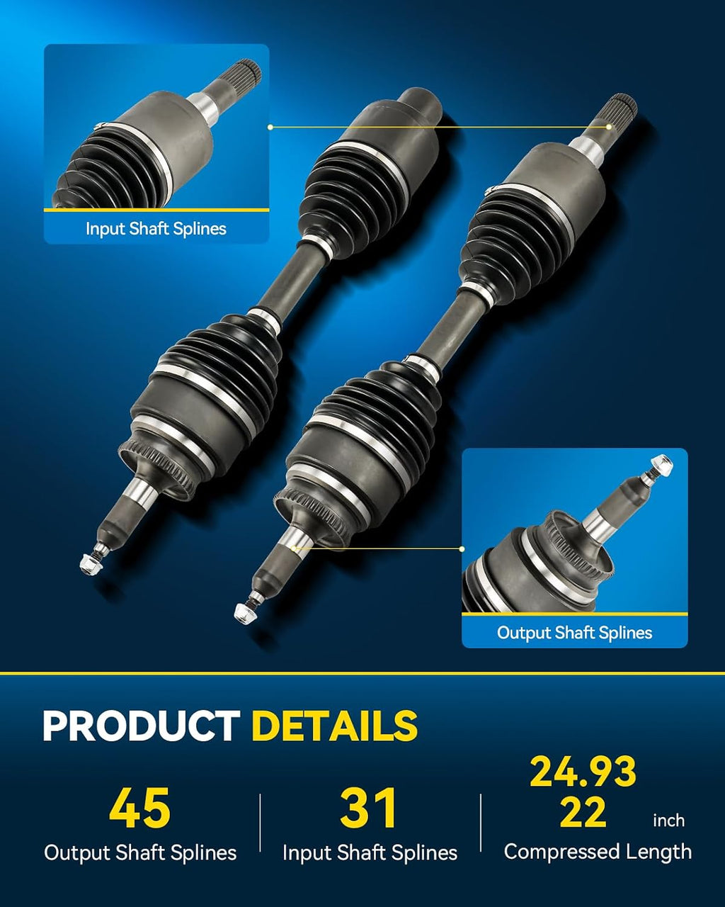 PHILTOP Front CV Axle Shaft Assembly Fits F-150, Expedition, Navigator