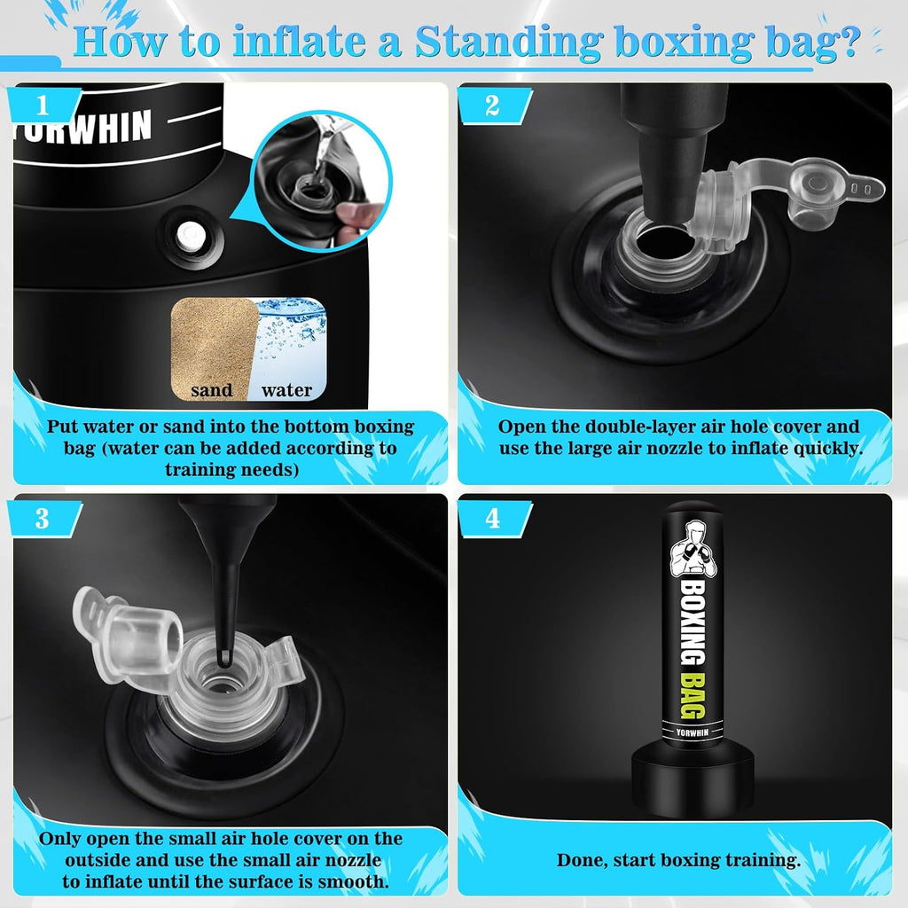 Heavy Freestanding Punching Bag for Adults, 70'' Standing Punching Bag