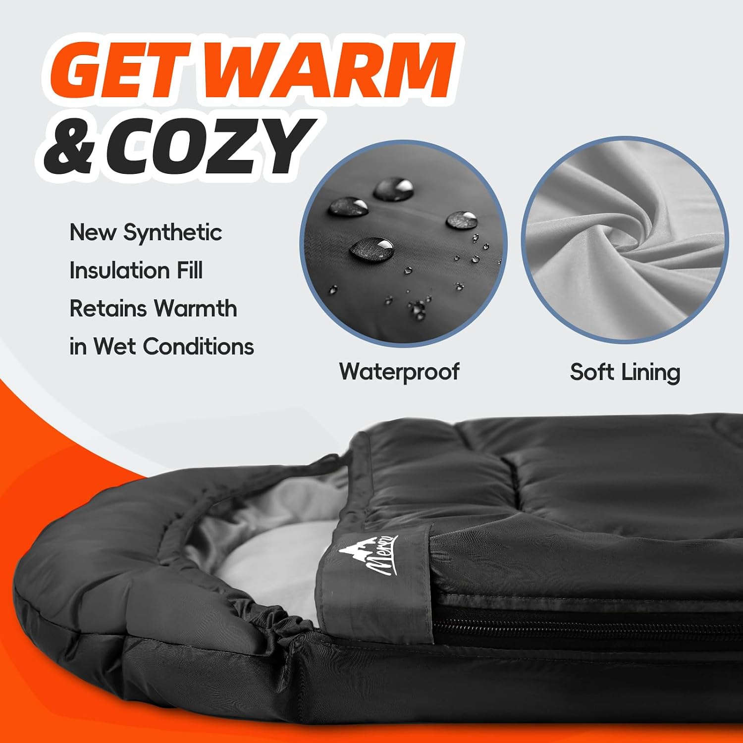 Sleeping Bags for Adults Cold Weather Mens Warm Sleeping Bag for Big and Tall Girls Boys with Compression Sack for
