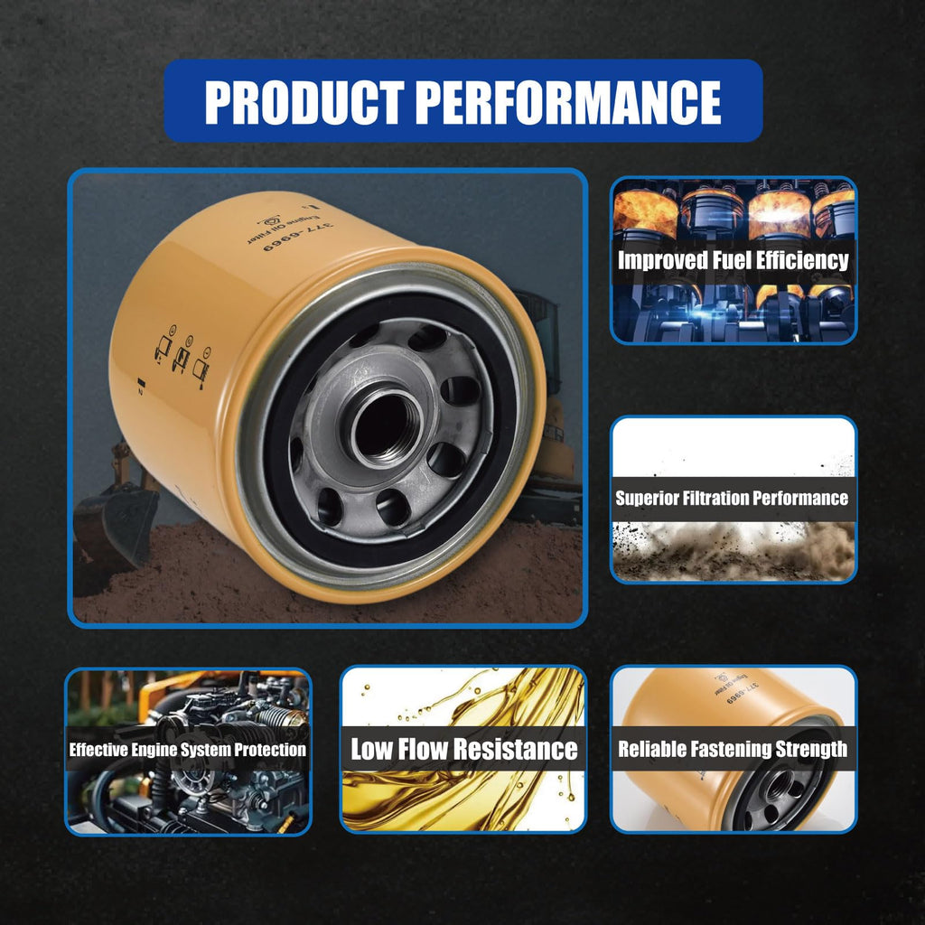 377-6969 Engine Oil Filter Fits for Caterpillar Cat 236D 242D 259D