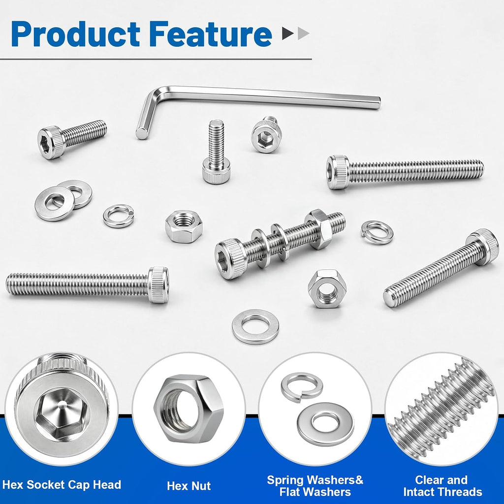 960PCS M3 Hex Socket Screws Assortment Kit, M3x6/8/10/12/16/20/25/30mm