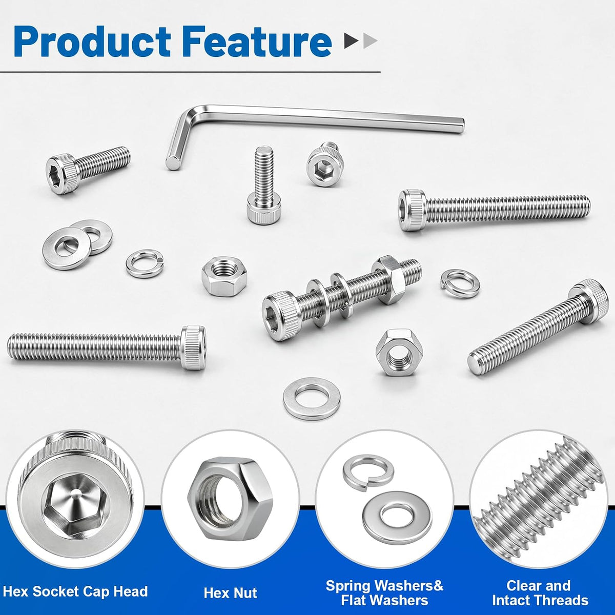960PCS M3 Hex Socket Screws Assortment Kit, M3x6/8/10/12/16/20/25/30mm