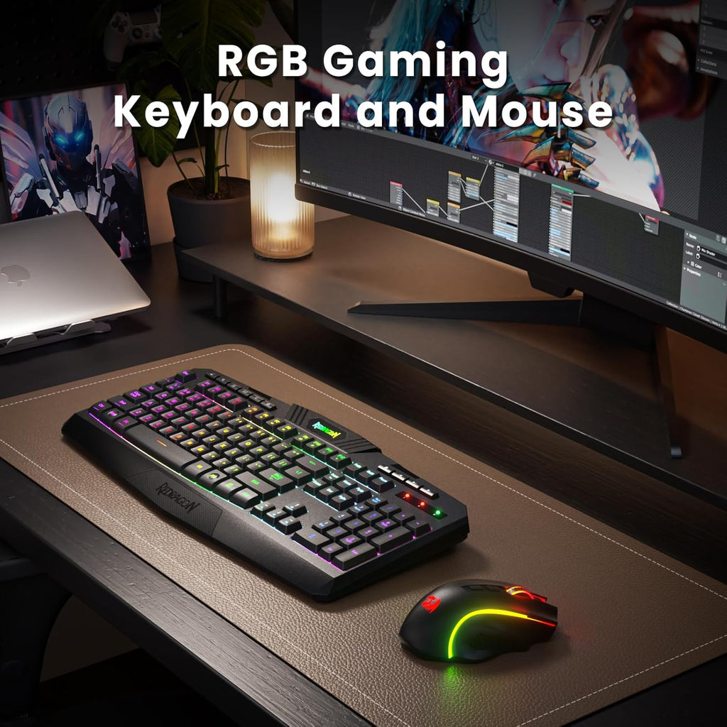 S101M-KS Gaming Keyboard and Mouse Wireless with Tri-Mode, RGB Keyboard and 4800 DPI Gaming Mouse, 10 Independent