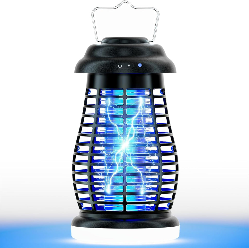 Bug Zapper Outdoor & Indoor,Cordless Portable Mosquito Zapper with Rechargeable 4800mAh Battery & Auto