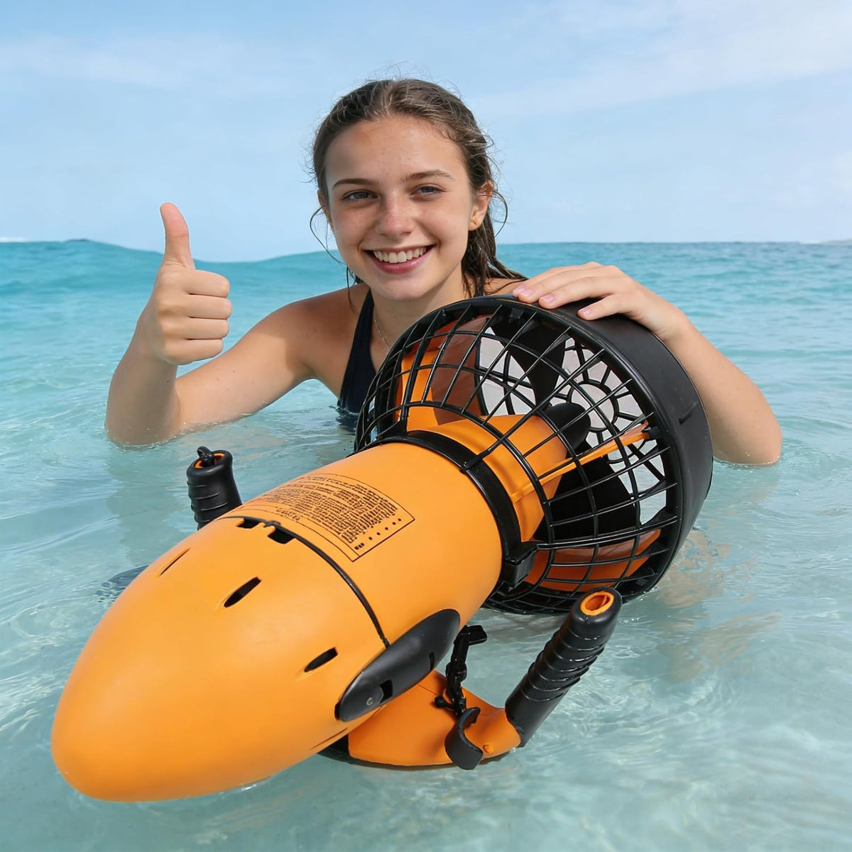 Underwater Scooter 500W Brushless Motor, 60-Min Long Battery Life & Variable Speed Control