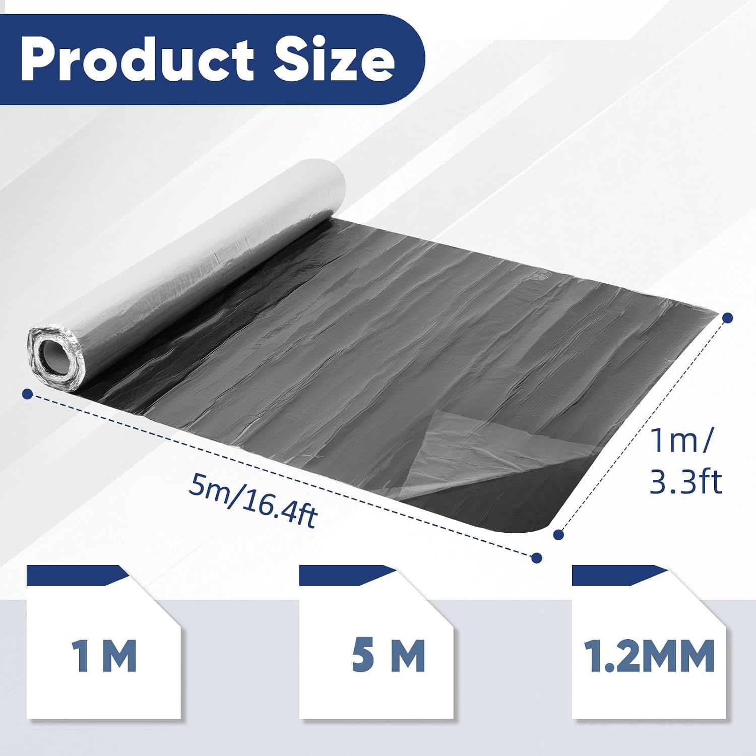 Waterproofing Membrane 39.6in x 16.5ft Self-Adhesive Roofing Felt