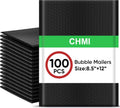 Black Bubble Mailers 8.5 x 12 Inch 100 Pack, Usable Size 8.25X12 Inch Poly Mailers,Mailing Envelopes,Shipping