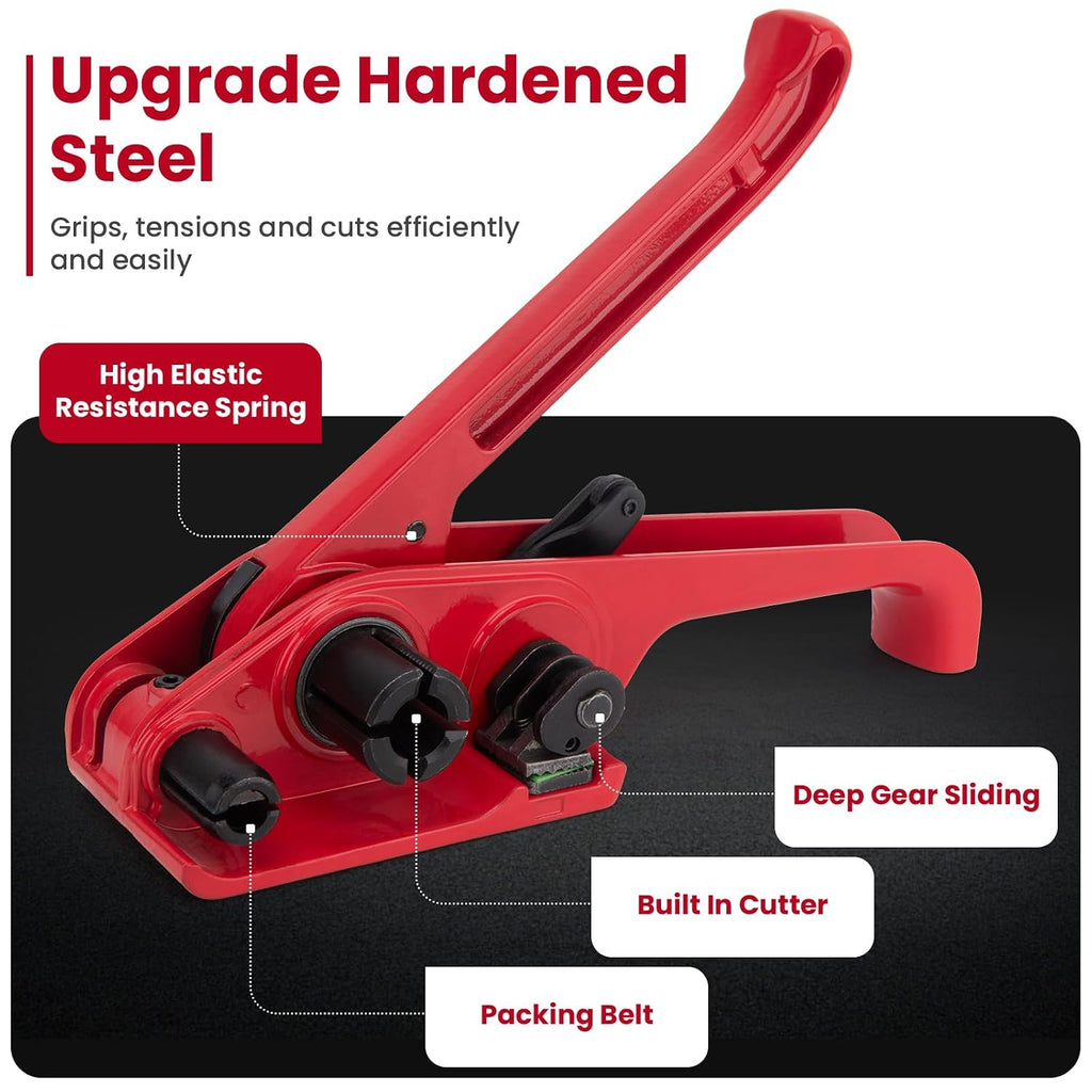 Banding Strapping Kit, Pallet Strapping Kit with Tensioner & Sealer Tool, 3200FT PP Plastic Banding, 200 Metal Seals