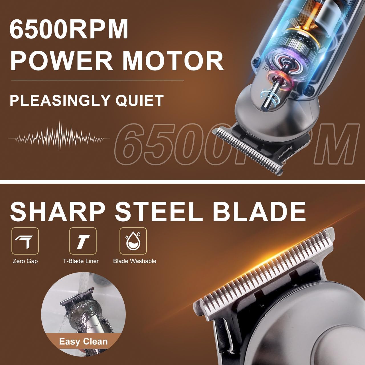 Beard Trimmer for Men, Waterproof Hair Trimmer Electric Razor, Cordless Hair Clippers Shavers for Men, Shaving Kit