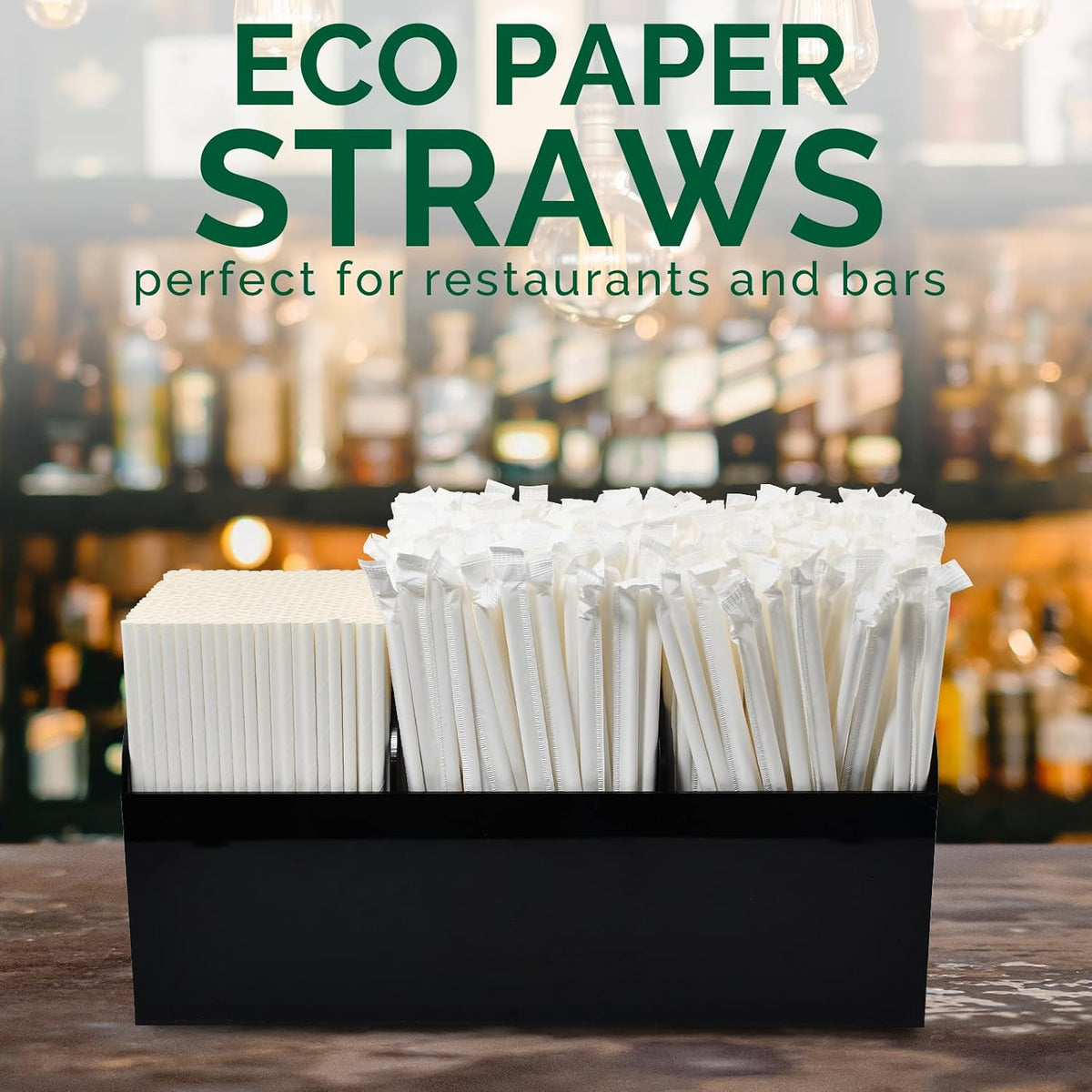 7.75 Inch Disposable Paper Drinking Straws Bulk Individually Wrapped, 0.24" Dia. (Plain White, 400 ct.)