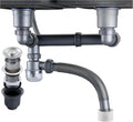 Double Sink Drain Kit Space Saving Kitchen Sink Drain Kit Expandable Flexible 1 1/2" P-Trap Pipe 3-1/2 Inch Sink