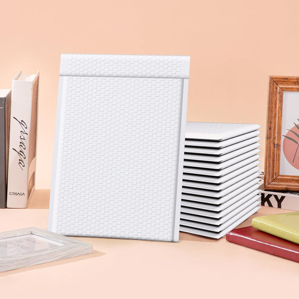 White Bubble Mailers 10.5x16 Inch 25 Pack Self Seal Padded Envelopes