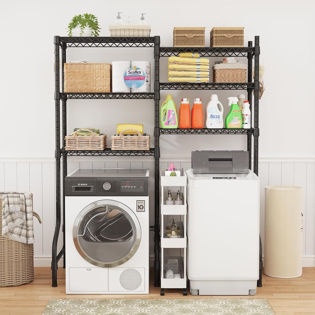U15 Over Washer and Dryer Storage Shelves, Laundry Room Metal Rack