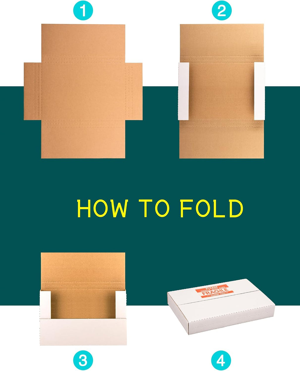 9x6x1.3 inch Cardboard Box for Shipping DVD, CD, Book, 50 Pack