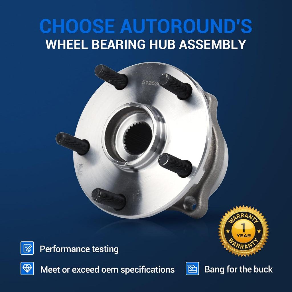 Autoround 512536 Rear Wheel Hub Assembly Fits Subaru Outback 2015-2021