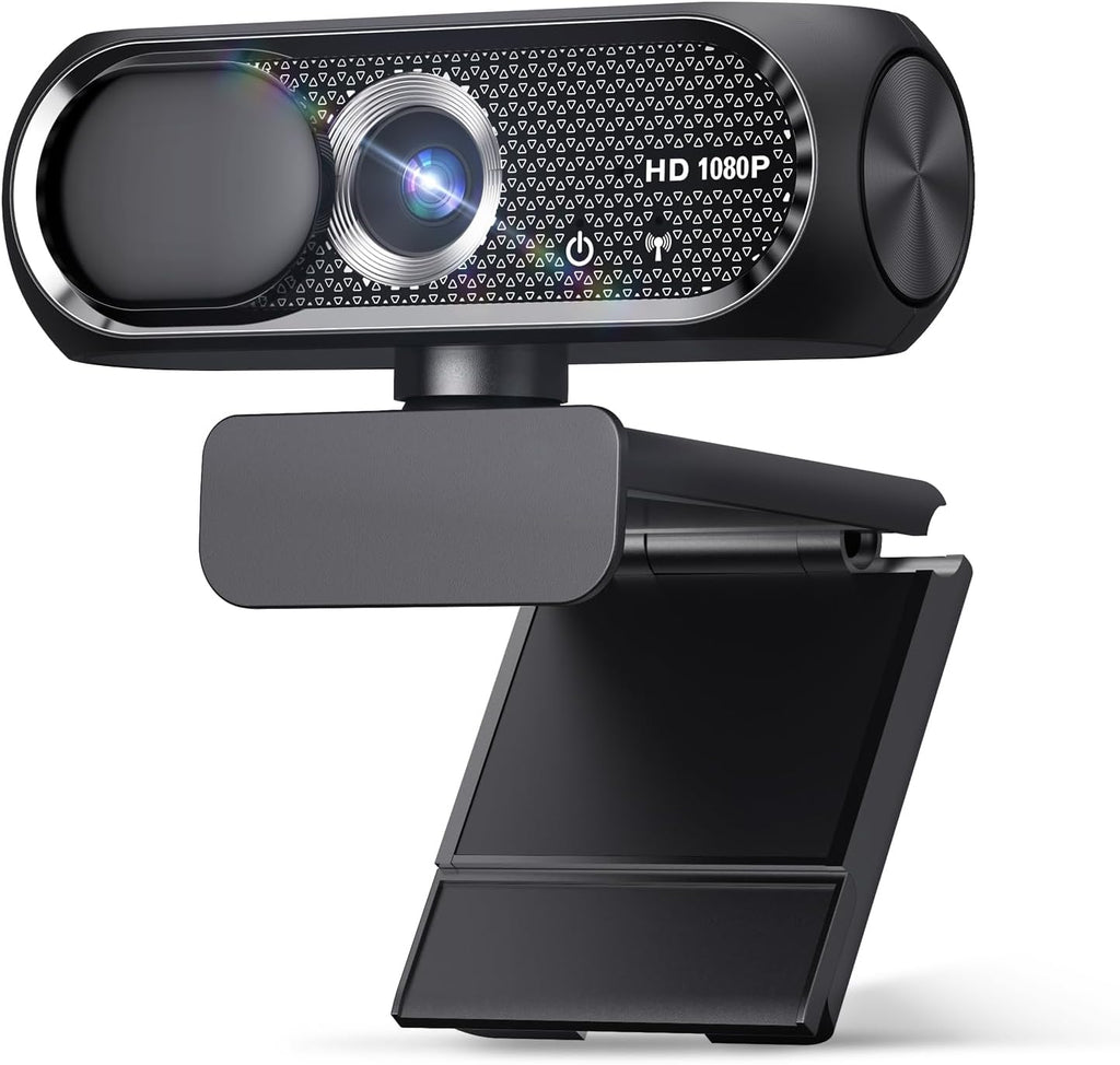 1080P HD Webcam with Microphone, Privacy Cover, Wide-Angle Lens, Plug & Play USB Webcam for Laptop, Desktop, PC, Mac