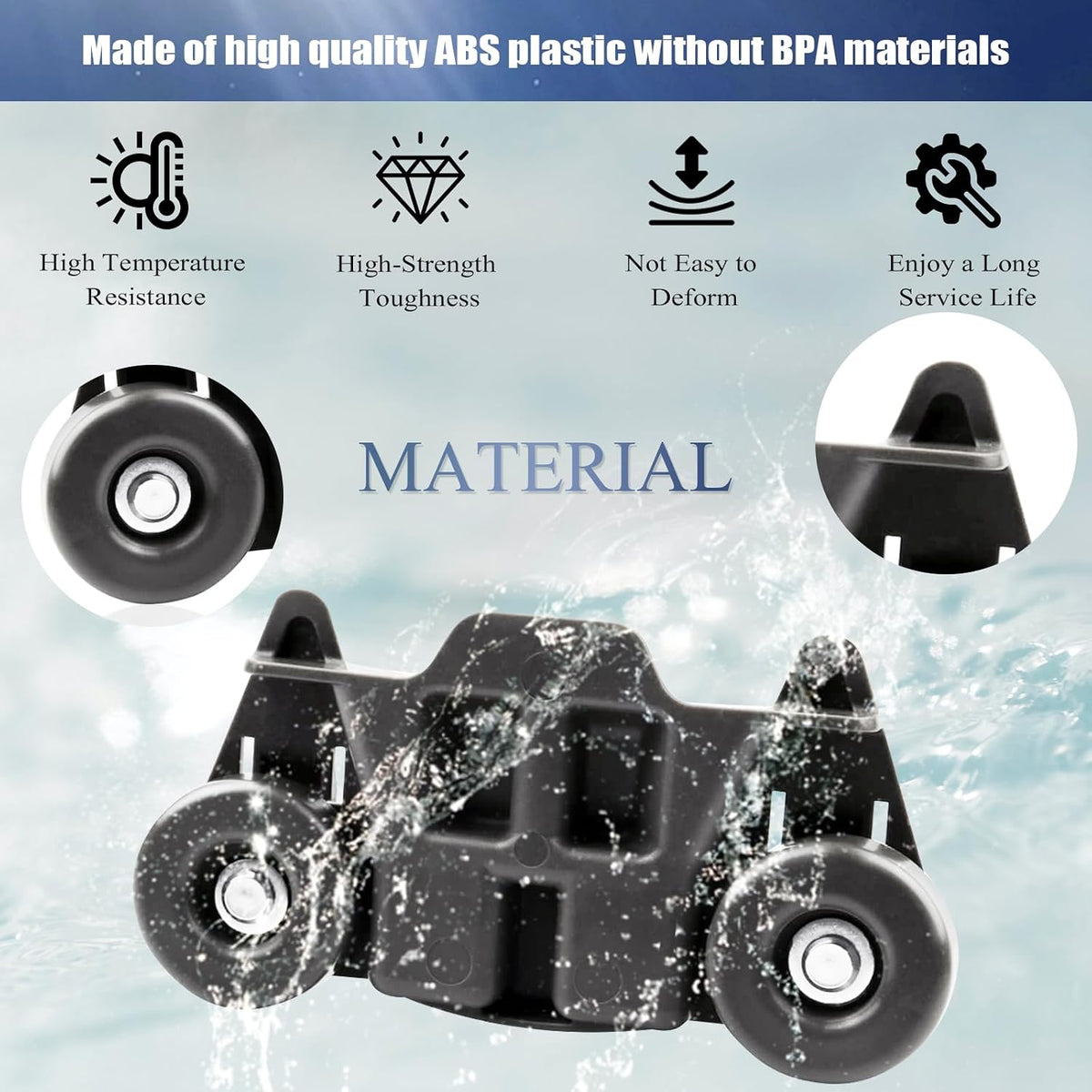 Dishwasher Wheels Lower Rack Upgraded Compatible for Whirlpool/Kenmore/Maytag/Kitchenaid. Replace Dishwasher Rack Wheels Parts of W10195416,W10579095A,PS11722152,W10195420,W10311123B,AP5983730(4PACK)