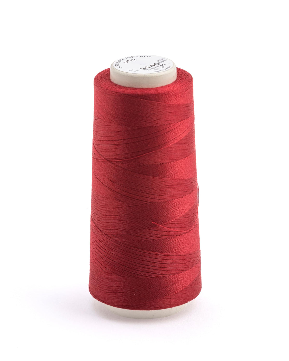 Omni #3140 Fiery Red Polyester Mini Thread Cone