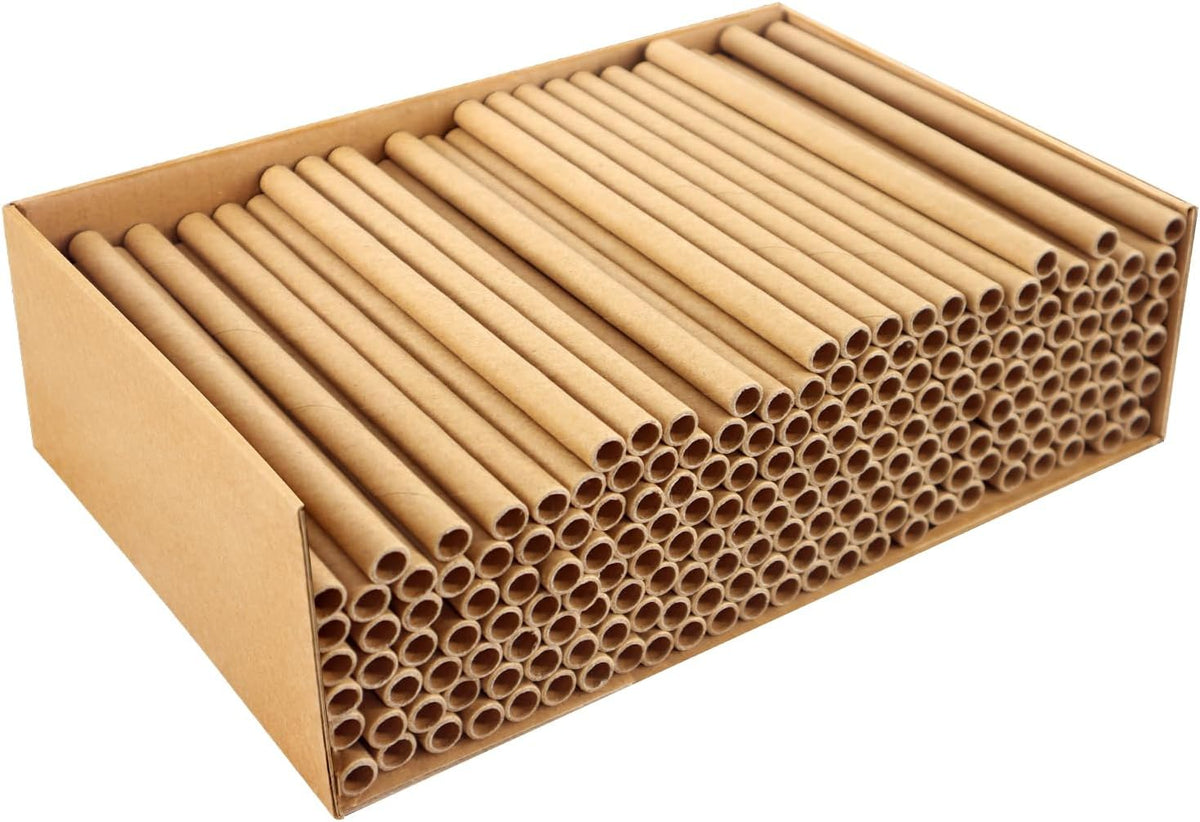 Mason Bee Tubes 200 Pack – 6" x 5/16" Refill Inserts for Bee House, Bee Hotel, Kraft Paper Bee Nesting Tube