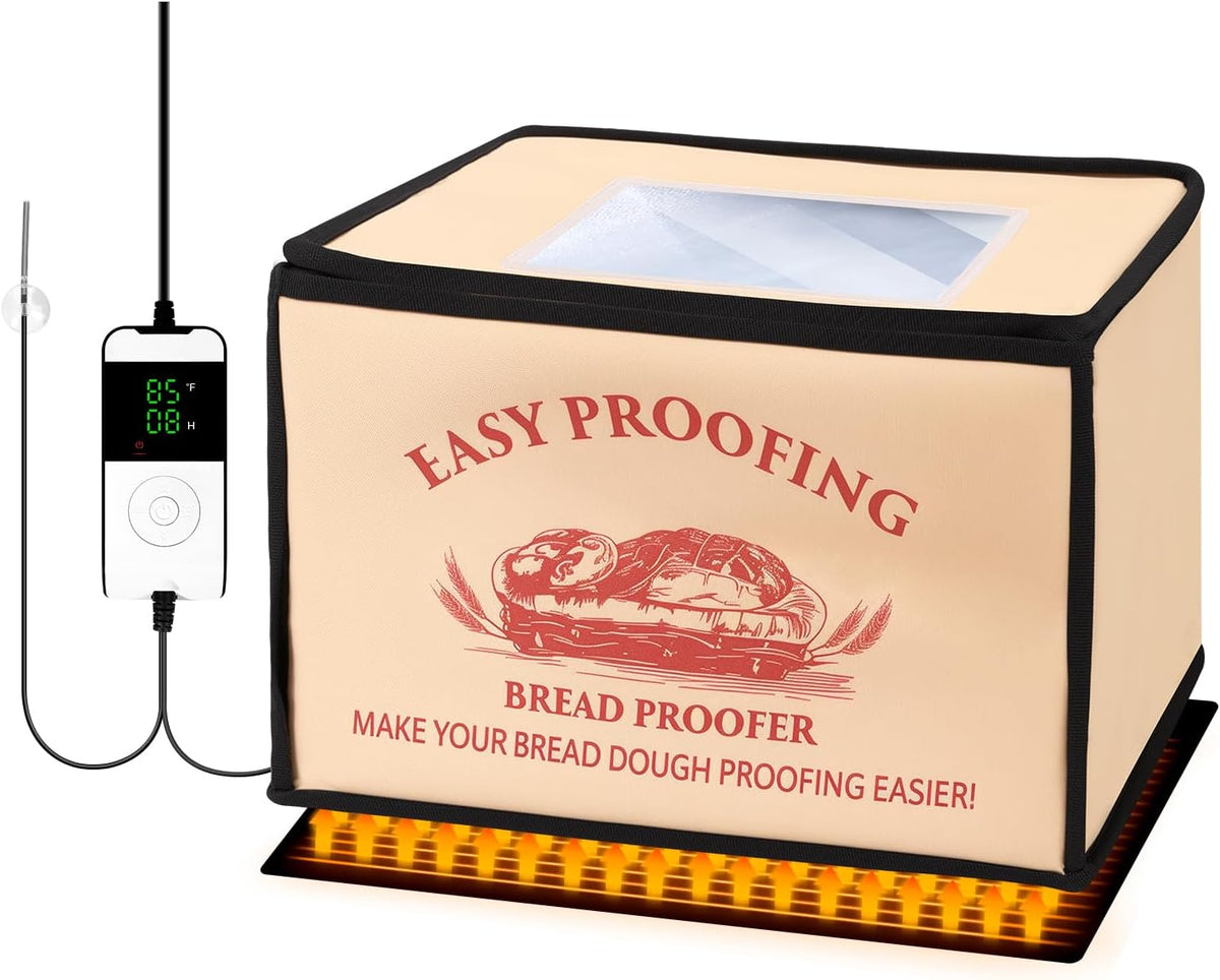 Folding Bread Proofing Warming Box with 50°F to 113°F Temp Control & 12H Timer, Dough Heater Warming Box - 16 x 12 x