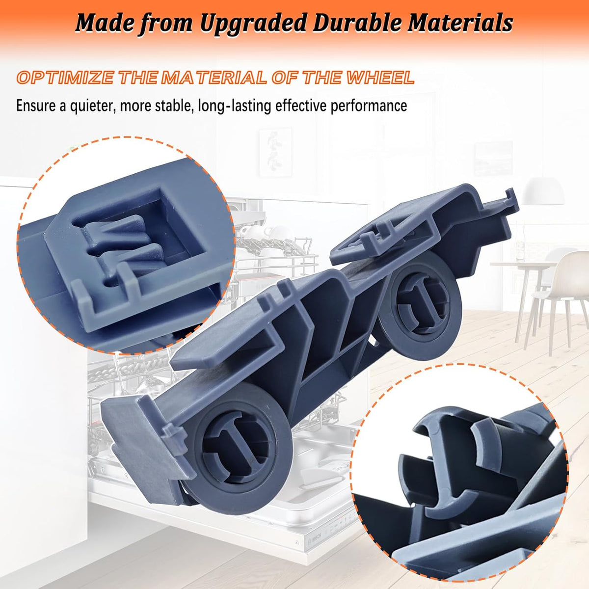 WD28X27241 Dishwasher Lower Rack Carrier and Roller Kit for GE Dishwasher Lower Rack Wheels Assembly WD12X10438, WD12X10439, WD12X10446, WD12X10447, WD12X22656, WD12X22657 (1Pcs)