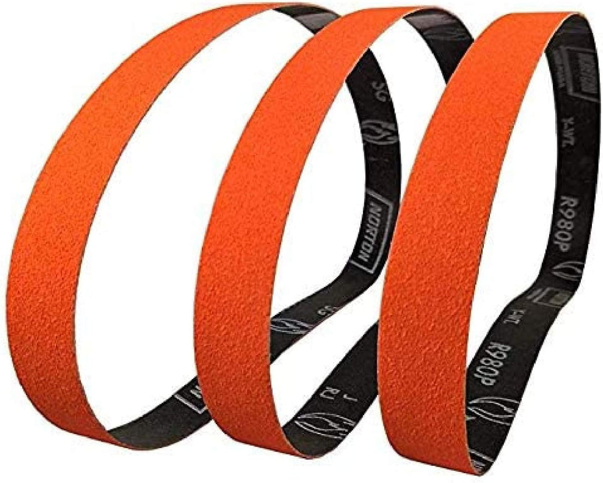 Norton SG Blaze Plus 1x30 60 Grit Ceramic Sanding Sharpening Belts 3 Pk Long Lasting