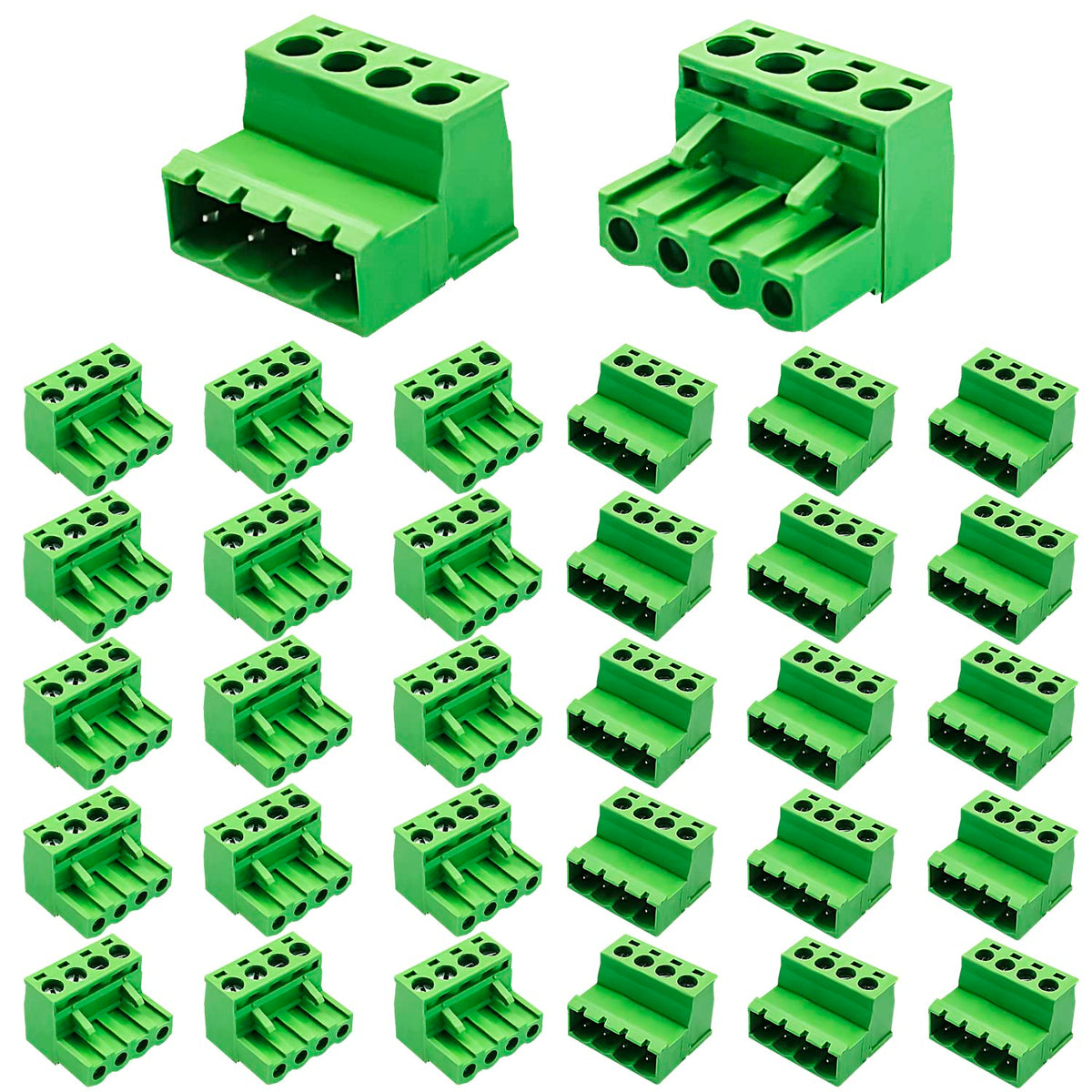 DaFuRui 15 Pairs 4 Pin 5.08mm PCB Mount Phoenix Type Connector with Plug