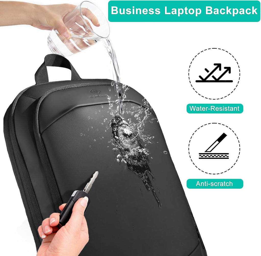 Business Backpack for Men 17 Inch,Slim & Expandable Waterproof Travel Laptop Backpack with USB Charger