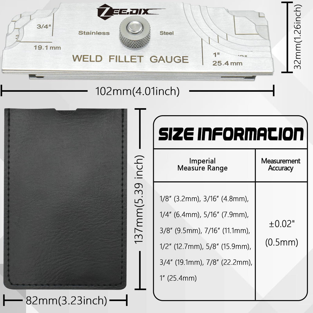 ZeeDix Metal Fillet Weld Gauge Set