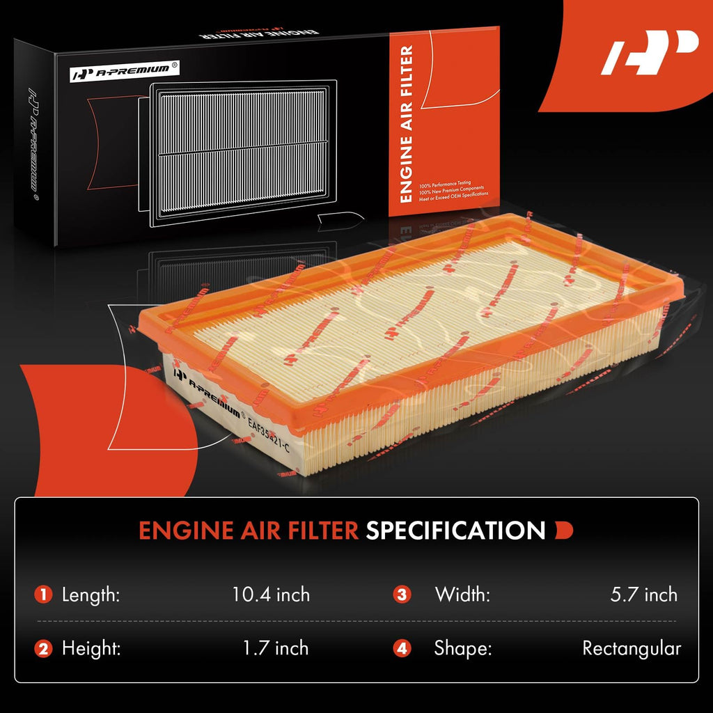 A-Premium 2-PC Engine Air Filter Compatible with Kia