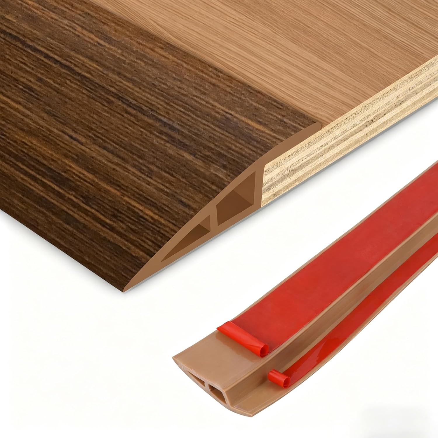 Floor Transition Strip Vinyl Door Threshold Ramp Self Adhesive Carpet Edging Strip Doorway Edge Trim, Overlap Edge