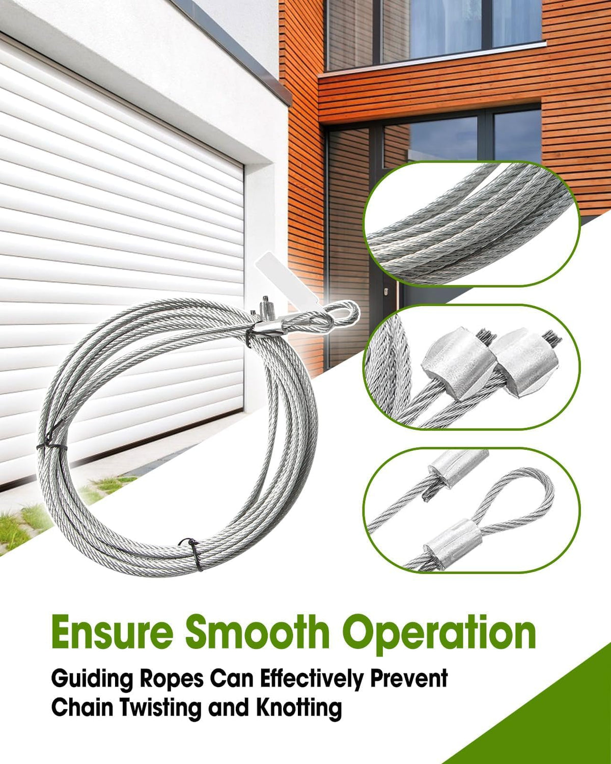 #41 20 ft Roller Chain with 2 Connecting Links and Cable for Gate Openers