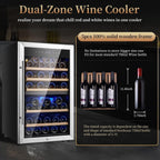 Wine Fridge 52-bottle Wine Cooler Refrigerators Dual-Zone