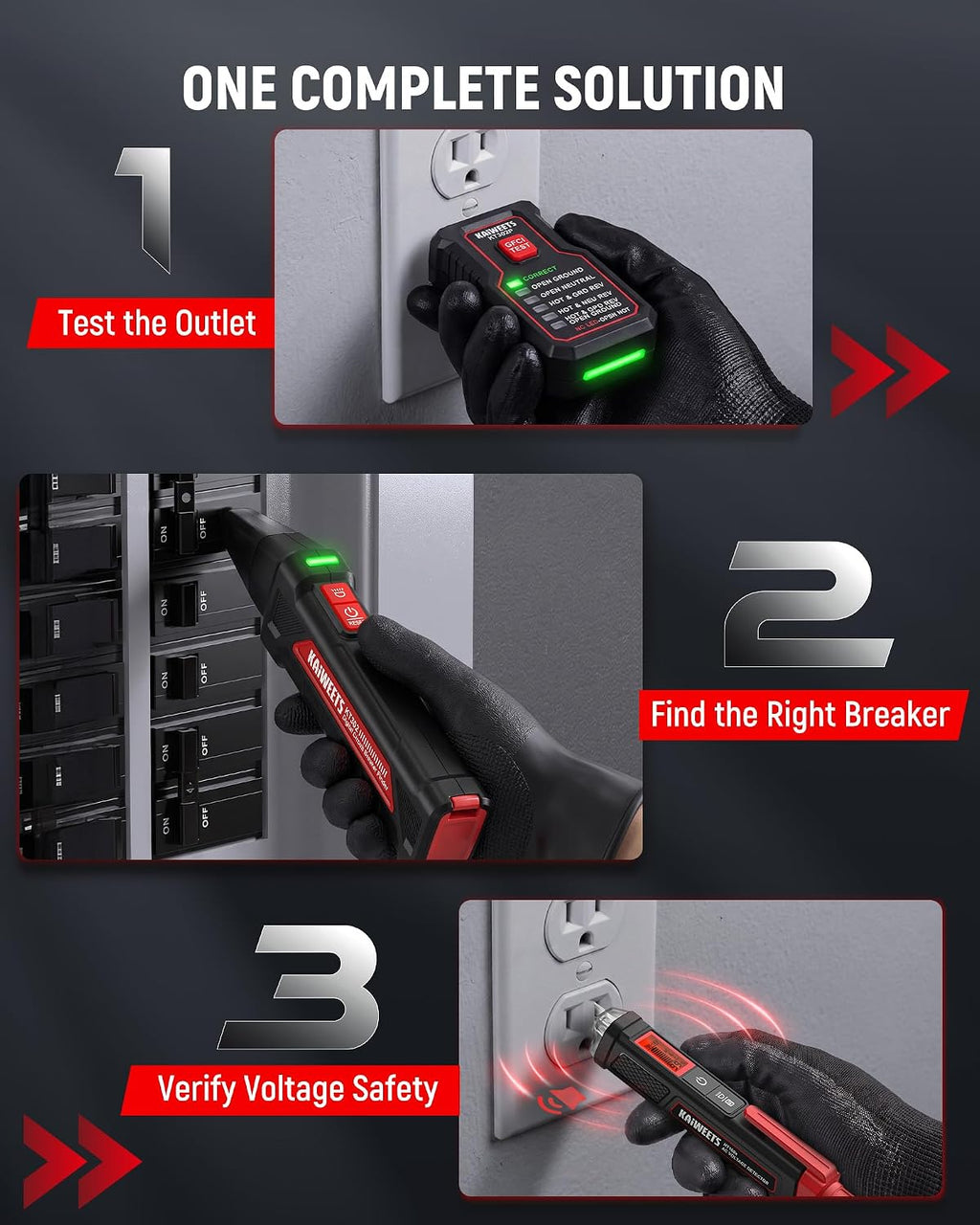 KAIWEETS Circuit Breaker Finder Kit with Voltage Tester for Circuit Tracer