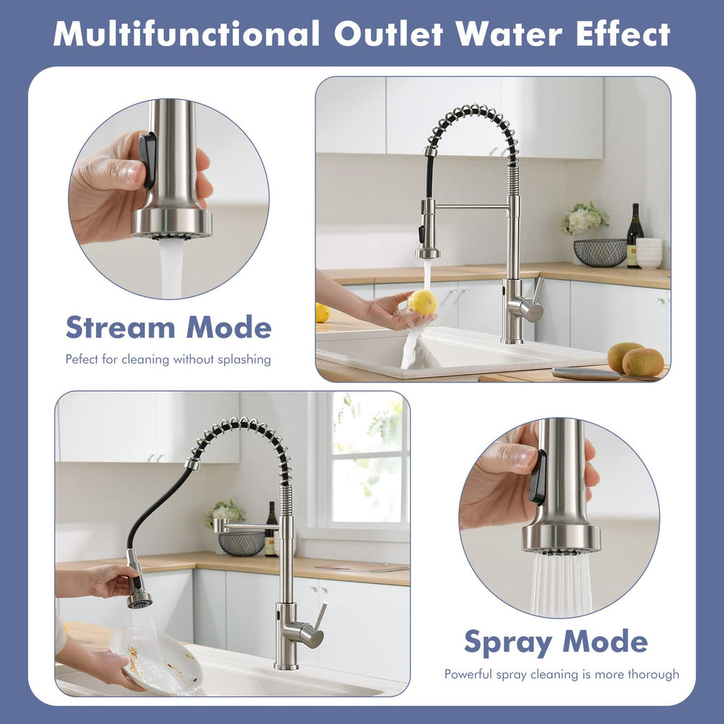 Touchless Kitchen Faucet with Spring Pull Down Sprayer