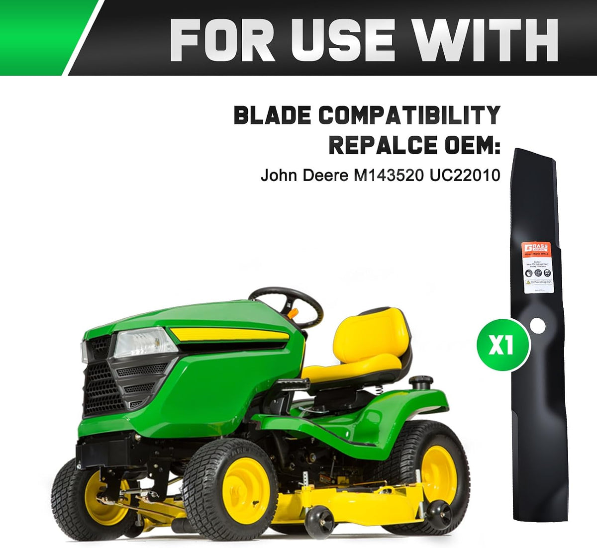 Z515E JD 54 inch Deck Z530M Z425 X530 Mower Blades Replacement | Fit John d-eere z375r z515e z445 z525e z345r x570