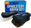 Upholstery Brush Set, Carpet and Car Cleaning Brushes, Horsehair Detailing | Brush for Upholstery Cleaner, Leather