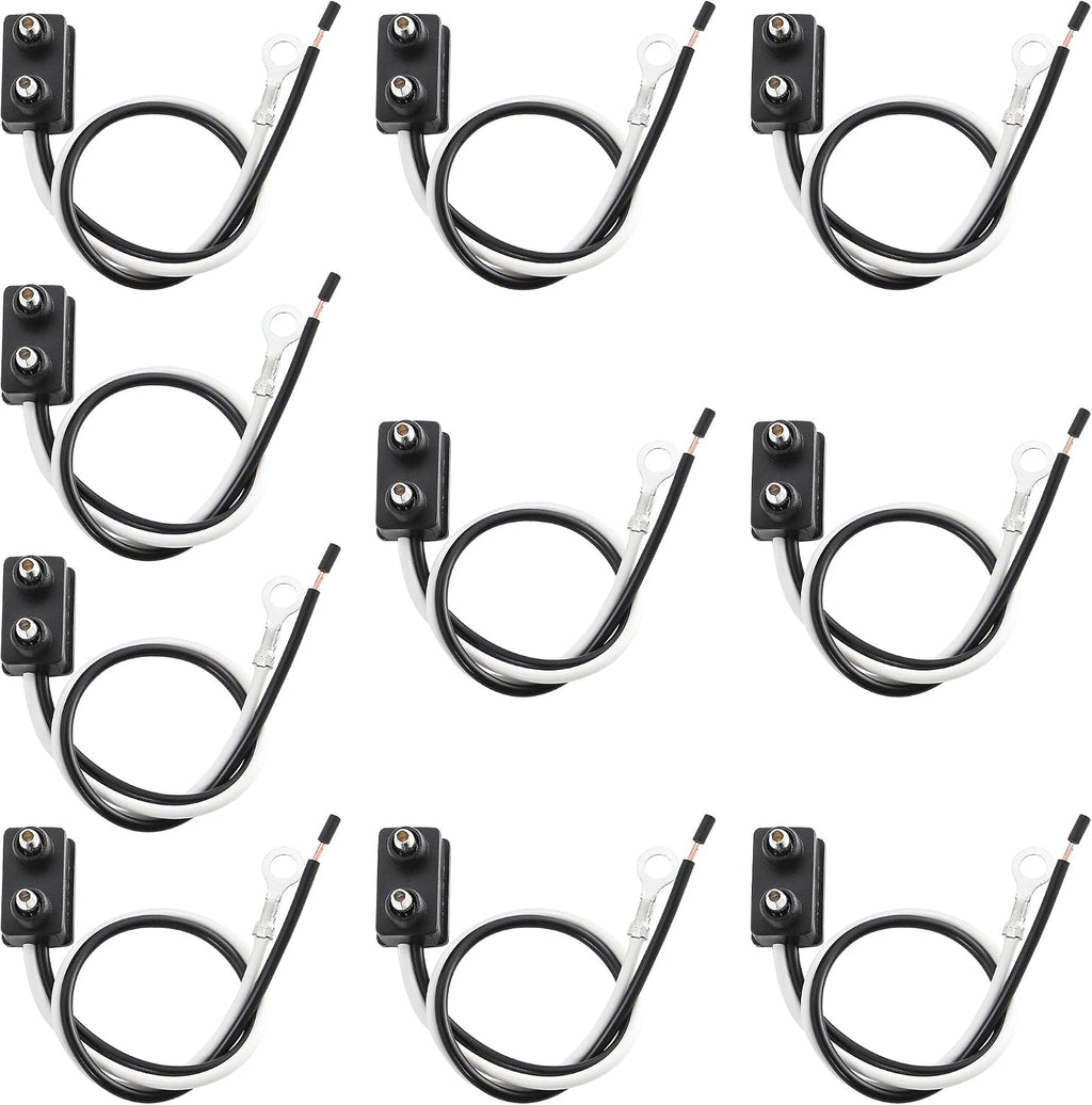 10PCS Trailer Light 2 Wire Pigtail Harness 10" Long, 2 Pin Trailer Light Connector Fits with 2" and 2.5" Side