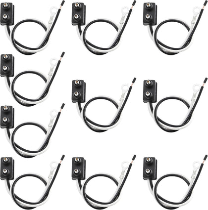 10PCS Trailer Light 2 Wire Pigtail Harness 10" Long, 2 Pin Trailer Light Connector Fits with 2" and 2.5" Side
