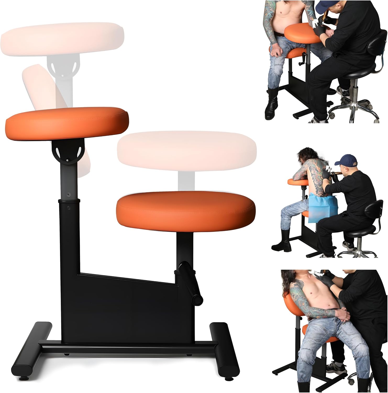 Professional Adjustable Tattoo Armrest Chair - 26 lb Lightweight, 30-40inch Backrest & 19-22inch Seat Height