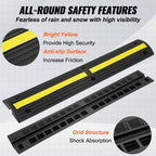 VEVOR 4 Pack Cable Protector Ramp 3.28 ft 1 Channel 18000 lbs/Axle Capacity