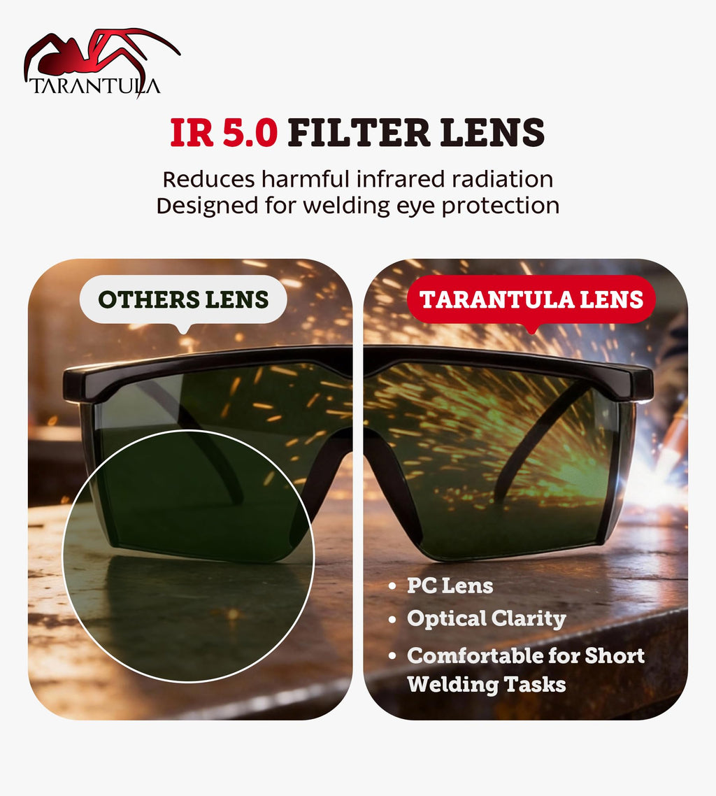 Welding Safety Glasses, IR 5.0 Shade Lens, ANSI Z87.1 Certified