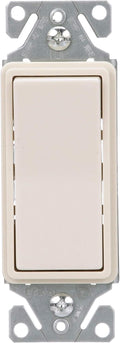 Eaton 7511LA 15-Amp 120/277-volt Heavy-Duty Grade Single-Pole Decorator Lighted Switch, Light Almond